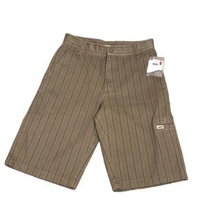 Boy’s Vans Brown Taupe Stripe Cargo Shorts Size 14